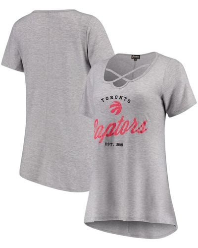 Gameday Couture Toronto Raptors Criss Cross Front Tri-blend T-shirt - Gray