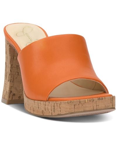 Jessica Simpson Kashet Block Heel Sandals - Orange