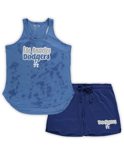 Concepts Sport Los Angeles Dodgers Plus Size Cloud Tank Top And Shorts Sleep Set - Blue