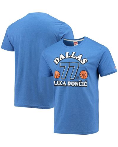 Homage Luka Doncic Dallas Mavericks Slovenian Tri-blend T-shirt - Blue