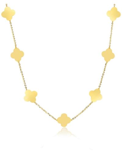 The Lovery Small Clover Necklace - Metallic