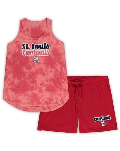 Concepts Sport St. Louis Cardinals Plus Size Cloud Tank Top And Shorts Sleep Set - Red