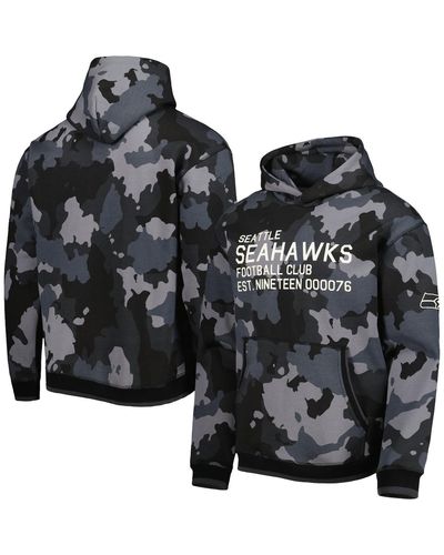 The Wild Collective Seattle Seahawks Camo Pullover Hoodie - Black