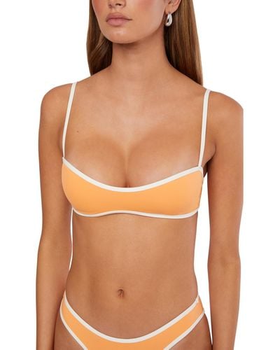 WeWoreWhat Sport Colorblocked Bikini Top - Brown