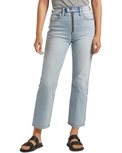 Silver Jeans Co. Highly Desirable High Rise Straight Leg Jeans - Blue