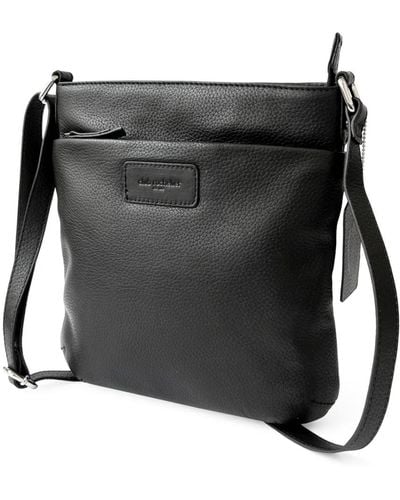 Club Rochelier Ladies Leather Top Zipper Crossbody Bag - Black