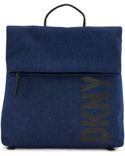 DKNY Tilly Logo Denim Backpack - Blue