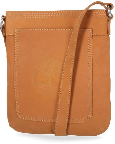 Timberland Small Leather Crossbody Shoulder Bag - Brown