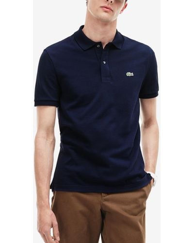 Lacoste L.12.12 Classic-fit Short-sleeve Pique Polo Shirt - Blue