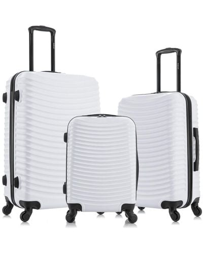 DUKAP Inusa Adly Lightweight Hardside Spinner luggage Set - White