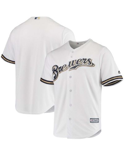Majestic Milwaukee Brewers Home Official Cool Base Jersey - White