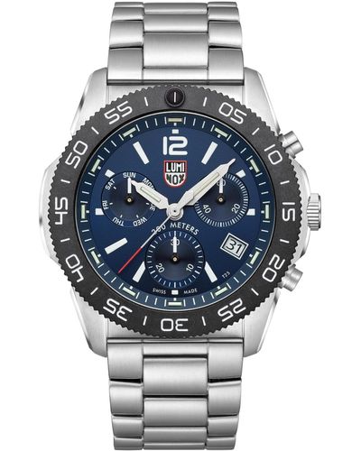Luminox Swiss Chronograph Pacific Diver Stainless Steel Bracelet Watch 44mm - Gray