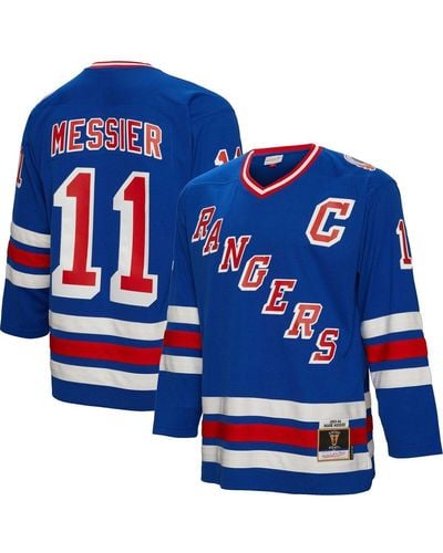Mitchell & Ness Mark Messier New York Rangers Big & Tall 2015 Captain Patch Line Player Jersey - Blue
