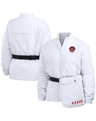 WEAR by Erin Andrews San Francisco 49ers Packaway Full-zip Puffer Jacket - White