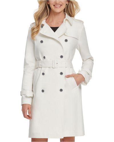 DKNY Belted Trench Coat - White