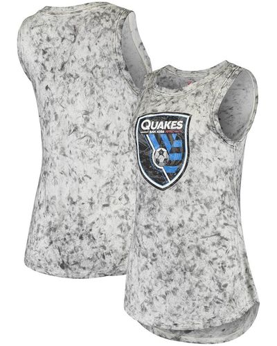 KTZ 5th & Ocean By San Jose Earthquakes Washed Mineral Dye Jersey Tank Top - Gray
