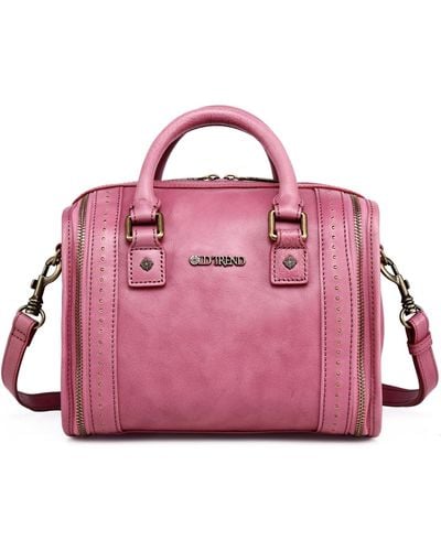 Old Trend Genuine Leather Mini Trunk Crossbody Bag - Pink