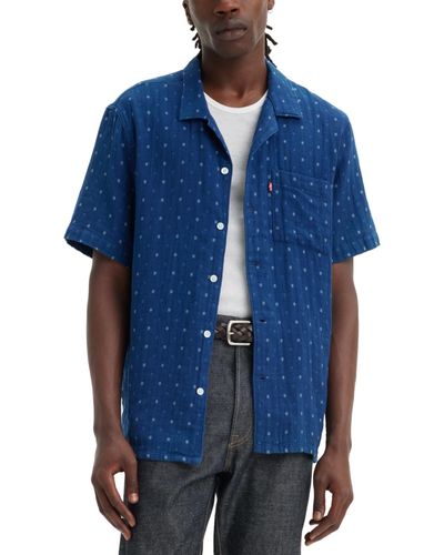 Levi's Sunset Printed Button-down Camp Shirt - Blue