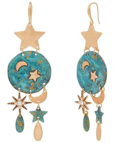 Robert Lee Morris Celestial Patina Chandelier Earrings - Blue