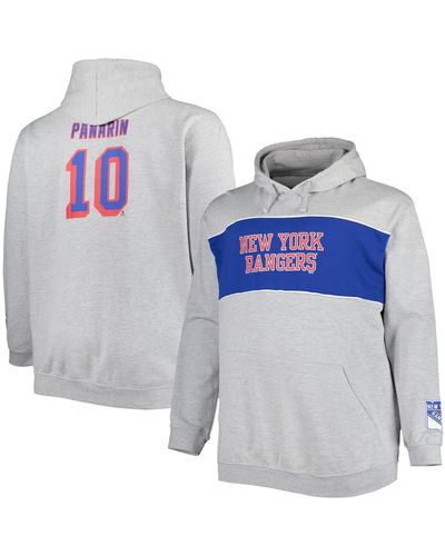 Profile Artemi Panarin New York Rangers Big And Tall Player Pullover Hoodie - Gray