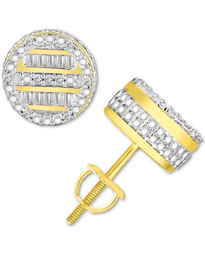 Macy's Diamond Circle Stud Earrings (1/6 Ct.tw - Metallic