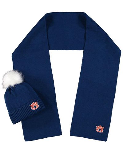 ZooZatZ Auburn Tigers Scarf And Cuffed Knit Hat - Blue