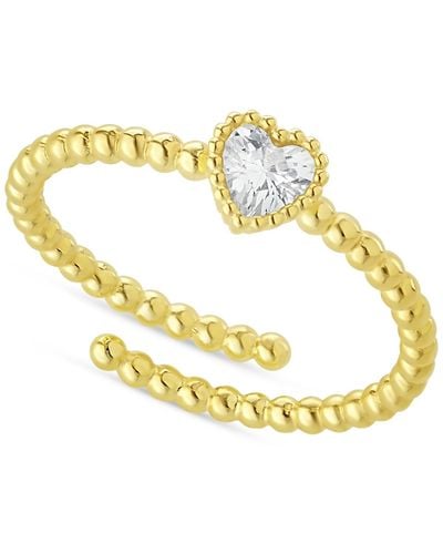 Giani Bernini Cubic Zirconia Heart Bead Wrap Ring - Metallic