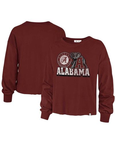 '47 Distressed Alabama Tide Bottom Line Parkway Long Sleeve T-shirt - Red