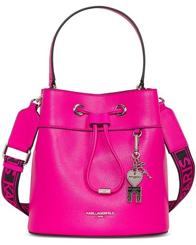 Karl Lagerfeld Adele Medium Bucket Bag - Pink