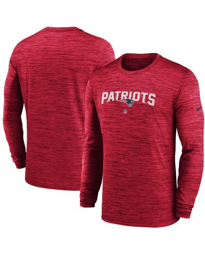 Nike New England Patriots Sideline Team Velocity Performance Long Sleeve T-shirt - Red