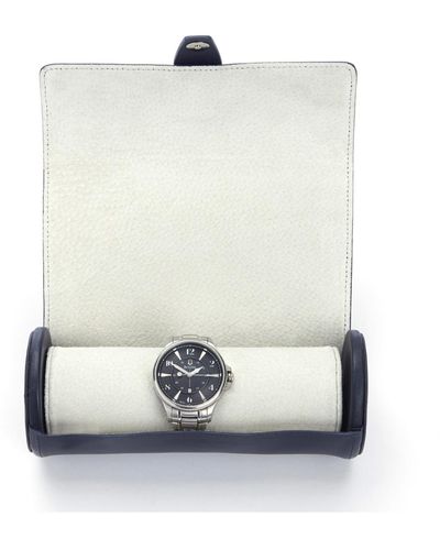 ROYCE New York Suede Lined Travel Watch Roll - White