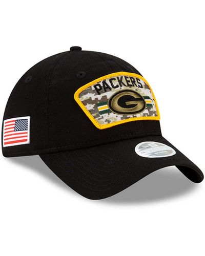 Green Bay Packers New Era 9Twenty Salute to Service Black Adjustable Hat