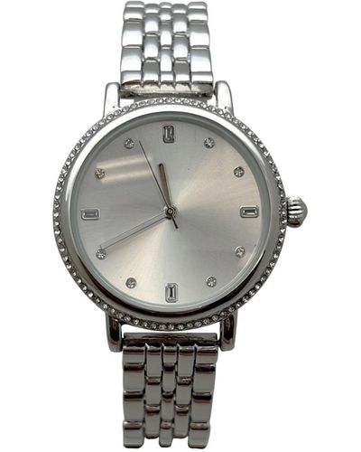 Olivia Pratt Elegant Everyday Rhinestones Bezel Watch - Gray