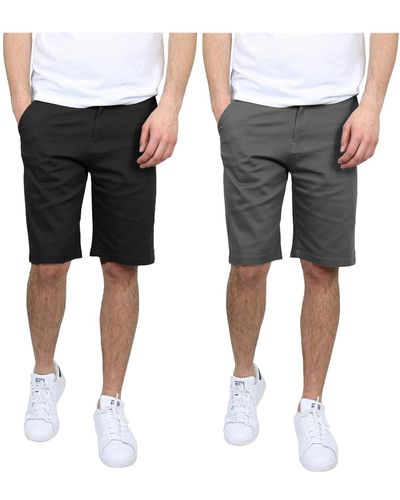 Galaxy By Harvic 5 Pocket Flat Front Slim Fit Stretch Chino Shorts - Black