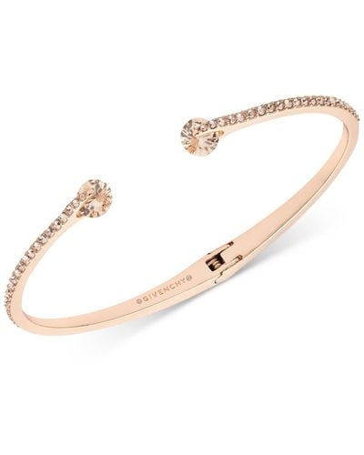 Givenchy Crystal & Pave Hinged Bangle Bracelet - Pink