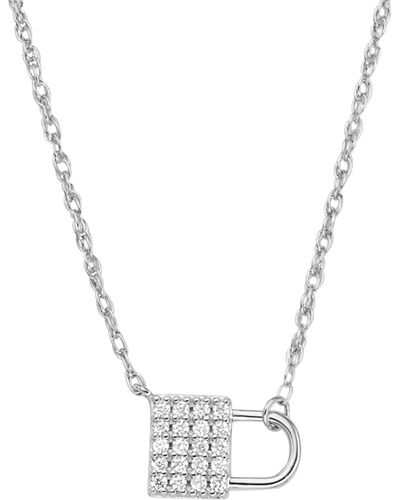Fossil Sterling Lock Chain Necklace - Metallic