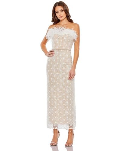 Mac Duggal Embellished Strapless Column Dress - White