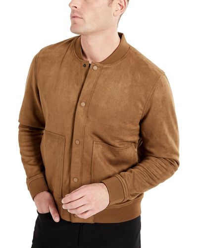 Kenneth Cole Snap-front Transitional Style Bomber Jacket - Brown