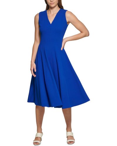 Calvin Klein Petite Sleeveless Midi Dress - Blue