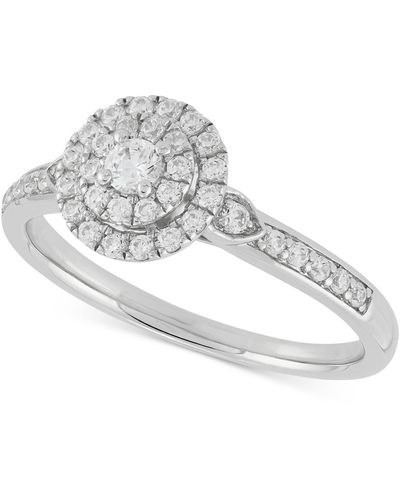 Forever Grown Diamonds Lab-created Diamond Halo Cluster Ring (3/8 Ct. T.w. - White