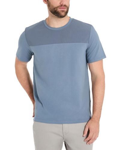 Kenneth Cole Colorblocked Stretch Crewneck T-shirt - Blue