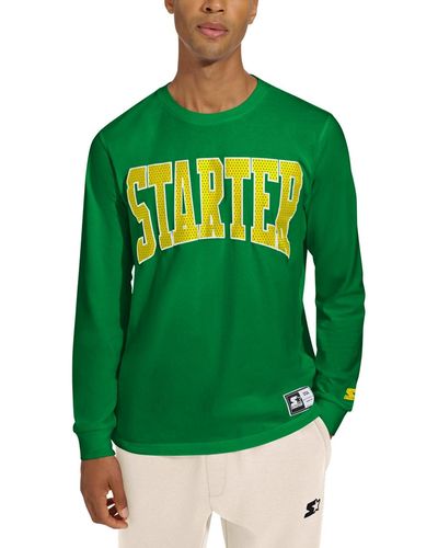 Starter Asher Classic-fit Logo Graphic Long-sleeve T-shirt - Green