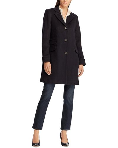 Lauren by Ralph Lauren Wool Blend Walker Coat - Black