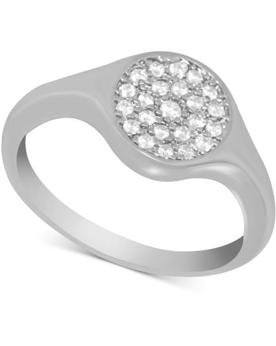 Essentials And Now This Crystal Pave Disc Ring - White