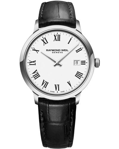 Raymond Weil Swiss Toccata Leather Strap Watch 39mm - Gray