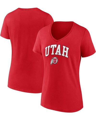 Fanatics Utah Utes Evergreen Campus V-neck T-shirt - Red