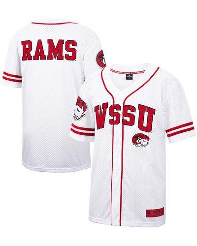 Colosseum Athletics White And Red Winston-salem State Rams Free Spirited Baseball Jersey