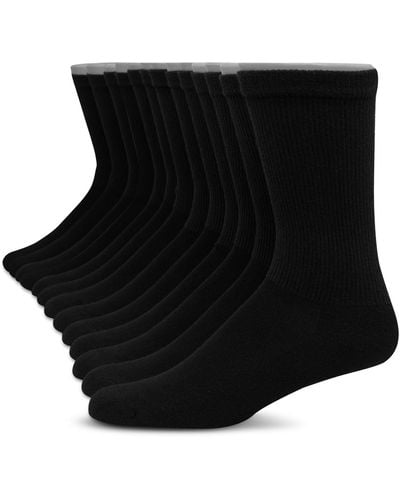 Hanes 12-pk. Ultimate Crew Socks - Black