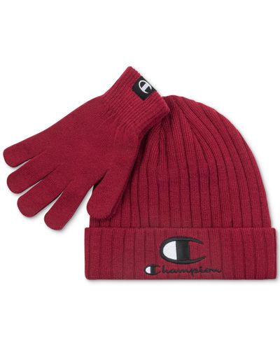 Champion Beanie & Gloves Set - Red
