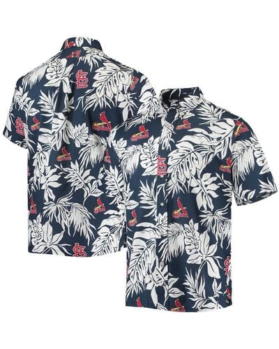 Men's Reyn Spooner Navy Detroit Tigers Aloha Button-Down Shirt